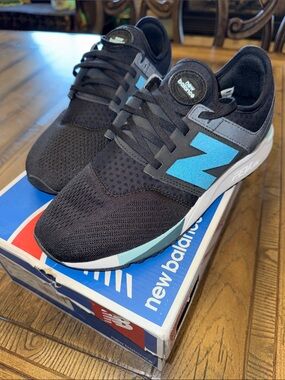 New Balance Men's 247 REV Lite Black & Light Blue Casual Running Sneakers